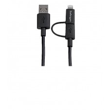 StarTech.com 1m Black Apple 8-pin Lightning or Micro USB to USB Combo Cable