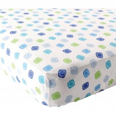 Luvable Friends Fitted Pack N Play Sheet, Print Blue