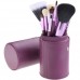 OH Fashion Makeup Brushes set  Galaxy Purple 12 Pcs Powder, Eyeshadow, Blush , Foundation , Blending , Eyeliner , Lip , Great for Highlighting & Contouring, Includes a cylindrical case for storage